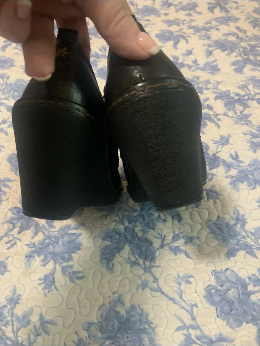 Sofft Black Wedge Lace-Up Booties